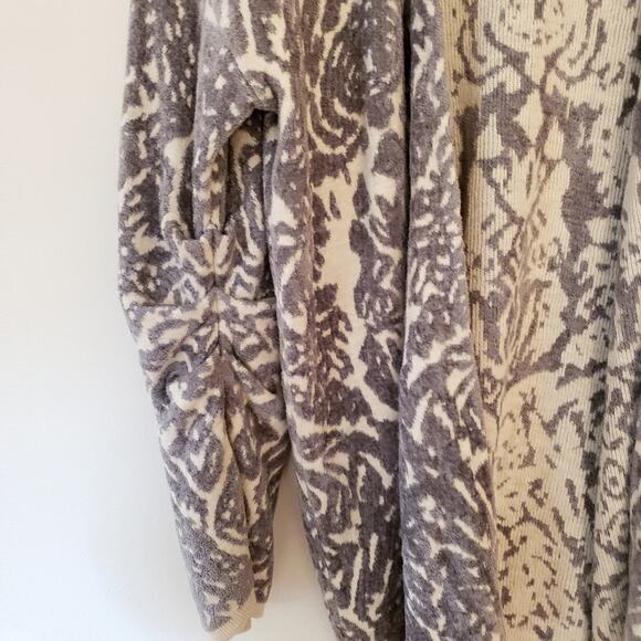 Hinge Heavy Viscose Cotton Open Draping Soft Cardigan Velvet Damask Medium - Picture 5 of 8